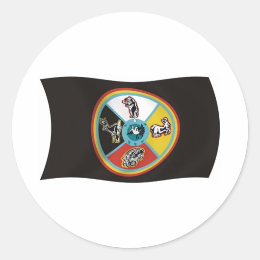 Sault Ste. Marie Tribe Flag Sticker (Voorkant)