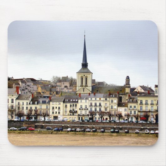 Saumur River Bank Scene Mouse Mat Muismat (Voorkant)
