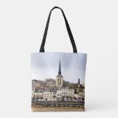Saumur River Bank Scène Overal Print Canvas tas (Achterkant)