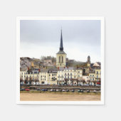 Saumur River Bank Scene Paper Napkins Servetten (Voorkant)