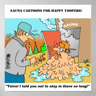 Sauna Cartoon Posters met Toivo & Eino