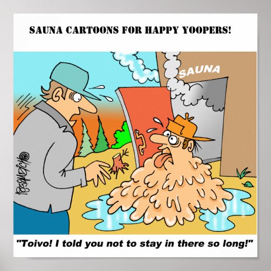 Sauna Cartoon Posters met Toivo & Eino (Voorkant)