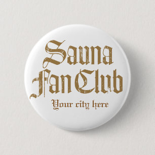 Sauna Fan Club Brown Button Sjabloon