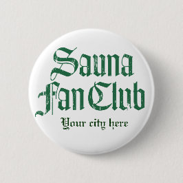Sauna Fan Club Groene Knop Sjabloon Ronde Button 5,7 Cm