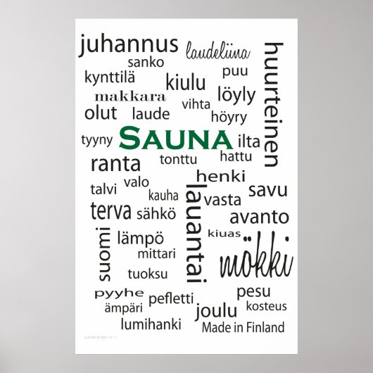 Sauna juliste - poster (Voorkant)