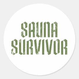 Sauna Overlever 05 Ronde Sticker
