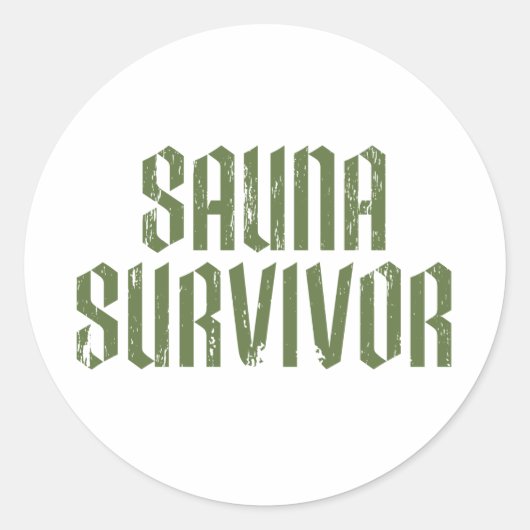 Sauna Overlever 05 Ronde Sticker (Voorkant)