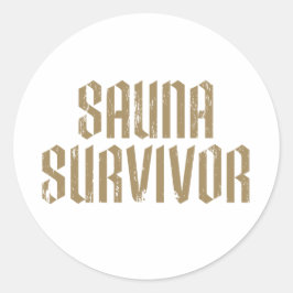 Sauna Overlever 07 Ronde Sticker