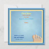 Sauna Party Funny Feet Cute Invitation Kaart (Achterkant)