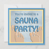 Sauna Party Funny Feet Cute Invitation Kaart (Voorkant)
