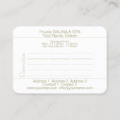 SAUNA & SPA - VISITEKAARTJE (Achterkant)