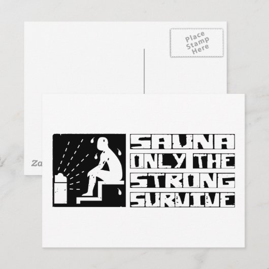 Sauna Survive Briefkaart (Voorkant / Achterkant)