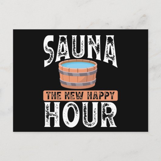 Sauna the new happy hour briefkaart (Voorkant)