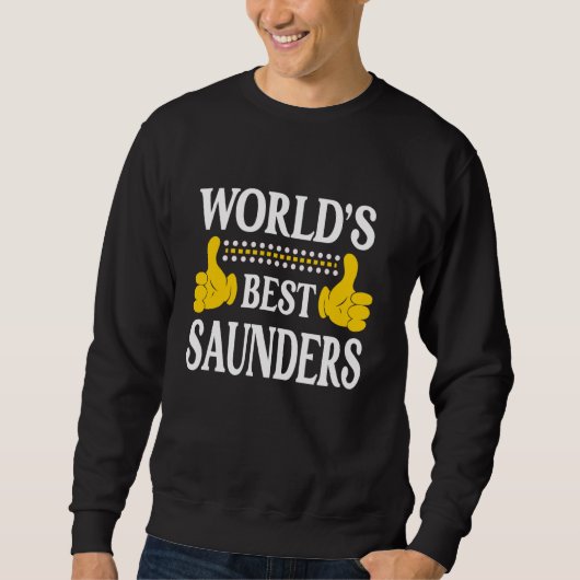 Saunders Achternaam Team Familie Achternaam World' Trui (Voorkant)