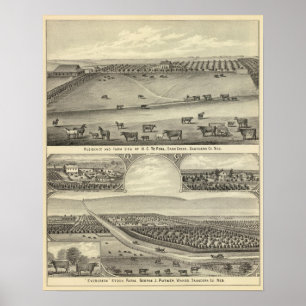 Saunders County Boerderijen, Nebraska Poster
