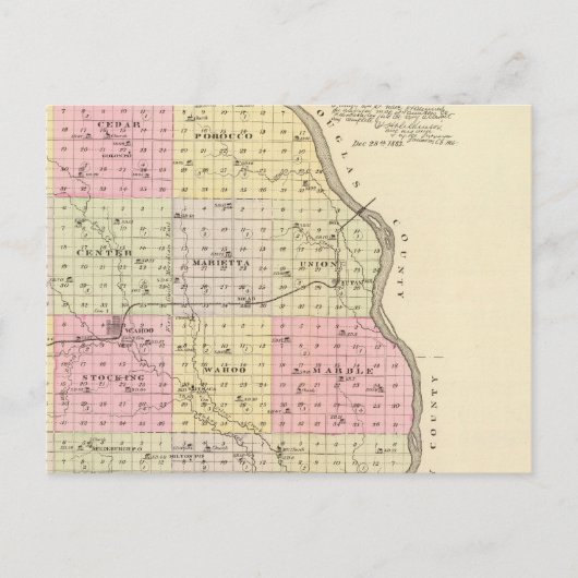 Saunders County, Nebraska Briefkaart (Voorkant)