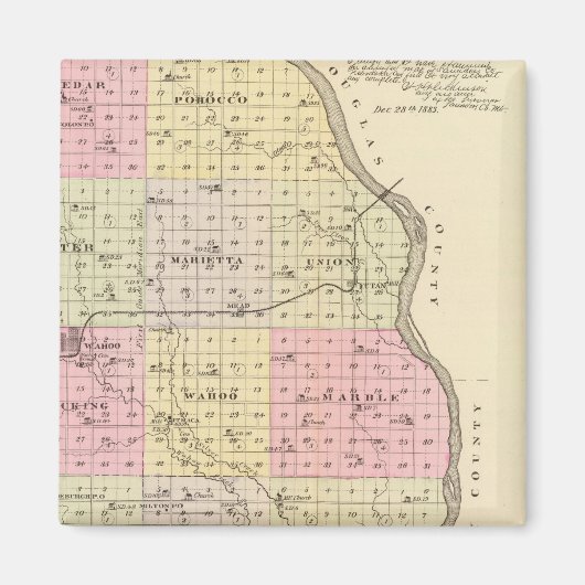 Saunders County, Nebraska Magneet (Voorkant)