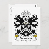 Saunders Family Crest Briefkaart (Voorkant / Achterkant)