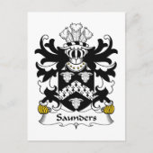Saunders Family Crest Briefkaart (Voorkant)