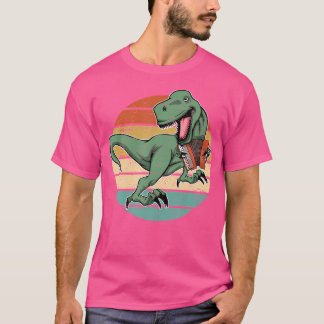 Saurier accordeonspeler T-Rex dinosaurus accordeon T-shirt