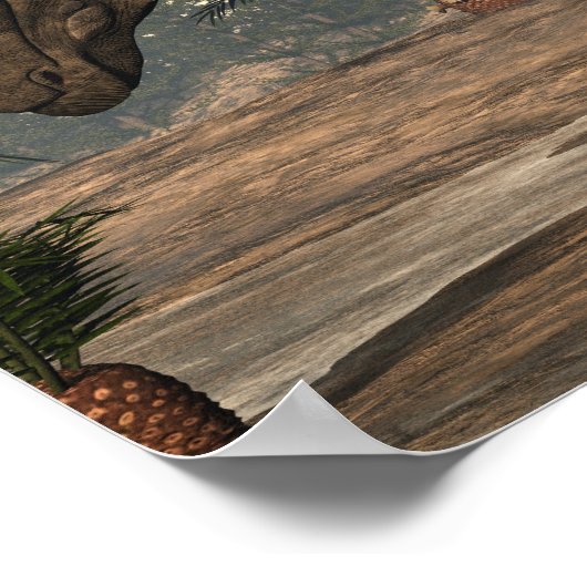 Sauropelta dinosaur - 3D rendering Poster (Hoek)