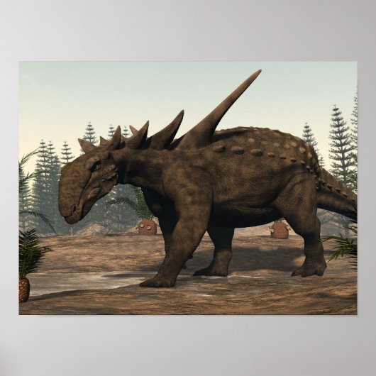 Sauropelta dinosaur - 3D rendering Poster (Voorkant)