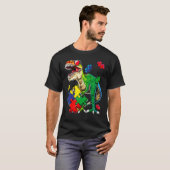 Saurus Dinosaur Saurus Autisme Bewustzijn T-shirt (Voorkant volledig)