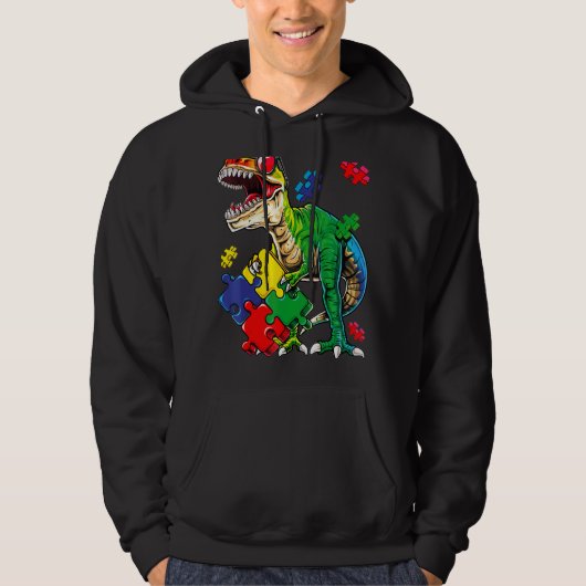 Saurus Dinosaurus Autisme Bewustzijn Hoodie (Voorkant)