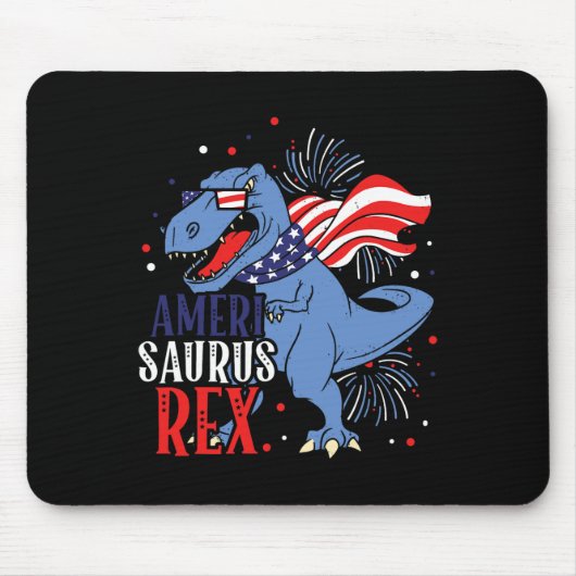 Saurus Rex 4 juli Dinosaurus Onafhankelijkheidsdag Muismat (Voorkant)