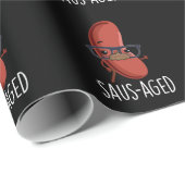 Saus-aged Funny Old Sausage Puns Dark BG Cadeaupapier (Rol Hoek)