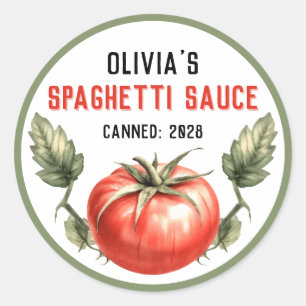 Saus in vintage stijl Spaghetti Sauce inmaken Ronde Sticker