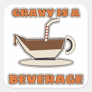 Saus Is Een Drankje Grappige Thanksgiving Retro Vierkante Sticker