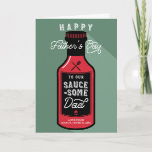 Saus-some Papa! Gelukkige Vaderdag BBQ Fles Kaart