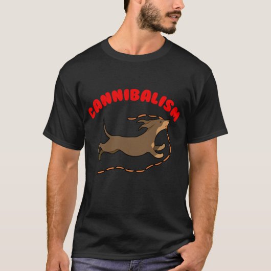Sausage Dog Cannibal friend family T-shirt (Voorkant)