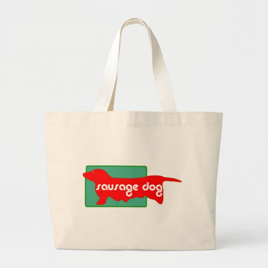 SAUSAGE DOG DACHSHOUND GROTE TOTE BAG (Voorkant)