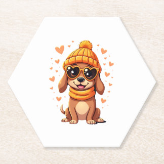 Sausage Dog Heart Doxie Girl Valentine's Day Women Kartonnen Onderzetters