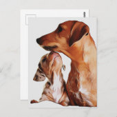 Sausage Dog Puppies 7 Weken Dachshund Verjaardag P Briefkaart (Voorkant / Achterkant)