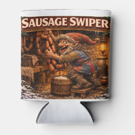 Sausage Swiper Yule Lad can cooler