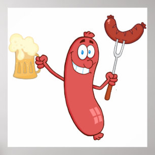 Sausages And Beer Poster