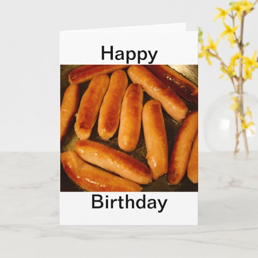 Sausages Happy Birthday Kaart (Gele Bloem)