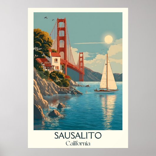 Sausalito California Art Print | Charming Bay (Voorkant)