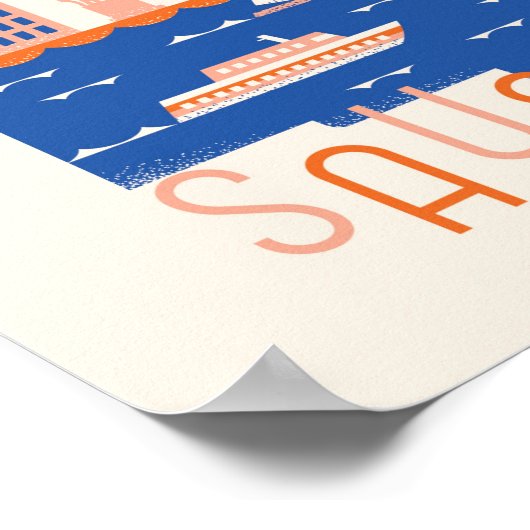 Sausalito California Reisposter Poster (Hoek)