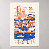 Sausalito California Reisposter Poster (Voorkant)