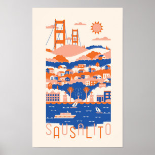 Sausalito California Reisposter Poster
