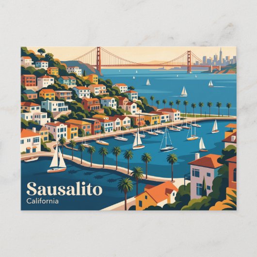 Sausalito Californië Briefkaart (Voorkant)