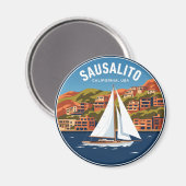Sausalito Californië Magneet (Voorkant / Achterkant)