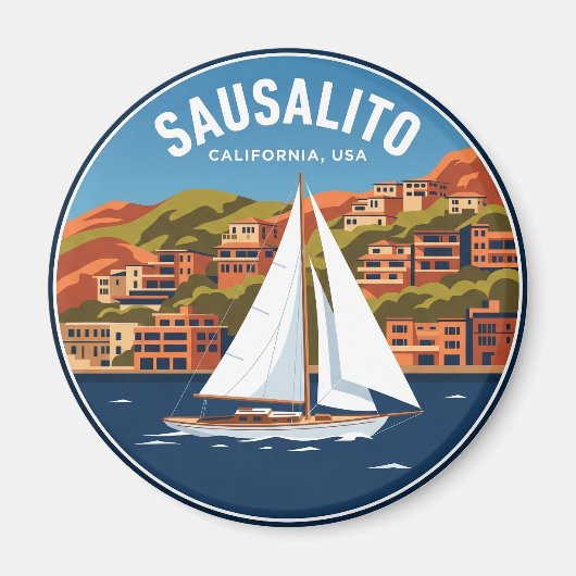 Sausalito Californië Magneet (Voorkant)