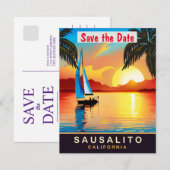 Sausalito, Californië, Reisansichtkaart,  Save The Date (Voorkant / Achterkant)