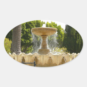 Sausalito Fountain California Travel Photography Ovale Sticker