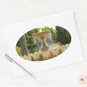 Sausalito Fountain California Travel Photography Ovale Sticker (Envelop)